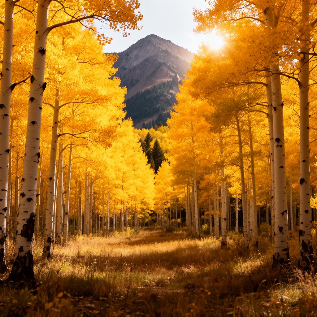 A grove of aspen trees in full autumn color